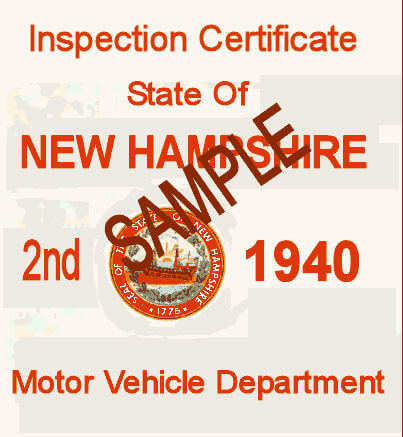 Modal Additional Images for 1940 New Hampshire INSPECTION Sticker 2nd